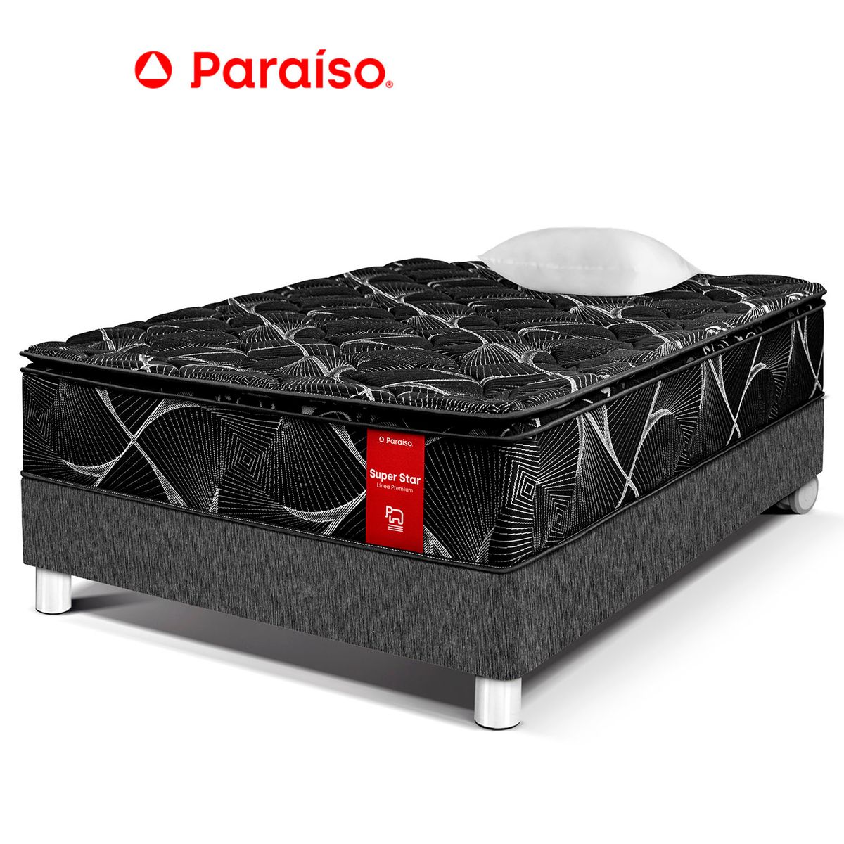 PARAISO - Cama Super Star Ng 1.5 Plz Tar Charcoal