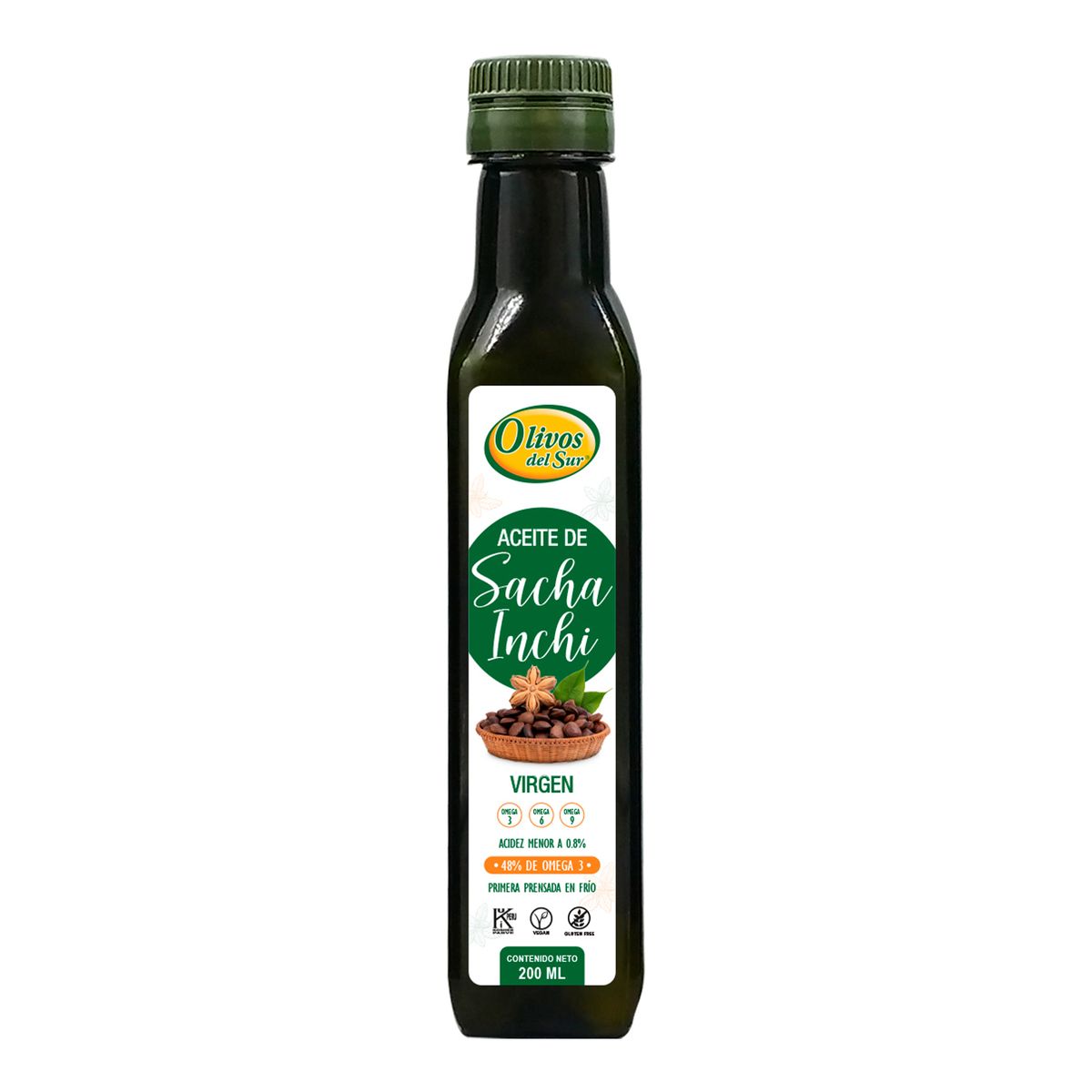 OLIVOS DEL SUR - Aceite de Sacha Inchi Virgen Olivos del Sur Botella 200 mL 