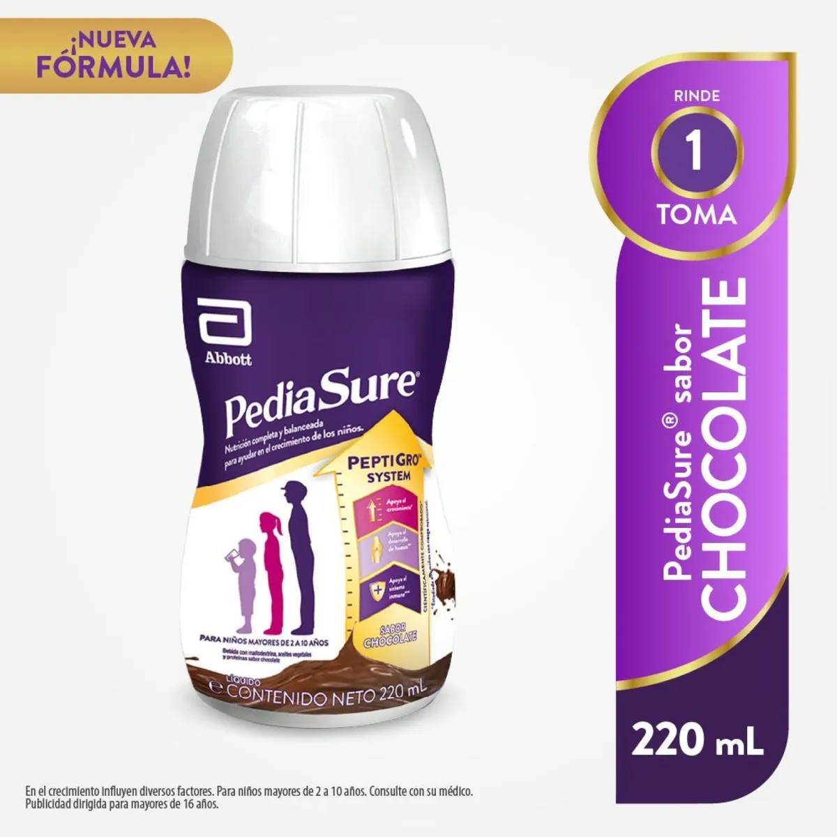 PEDIASURE - Bebida Nutricional Pediasure Chocolate Botella 220 mL