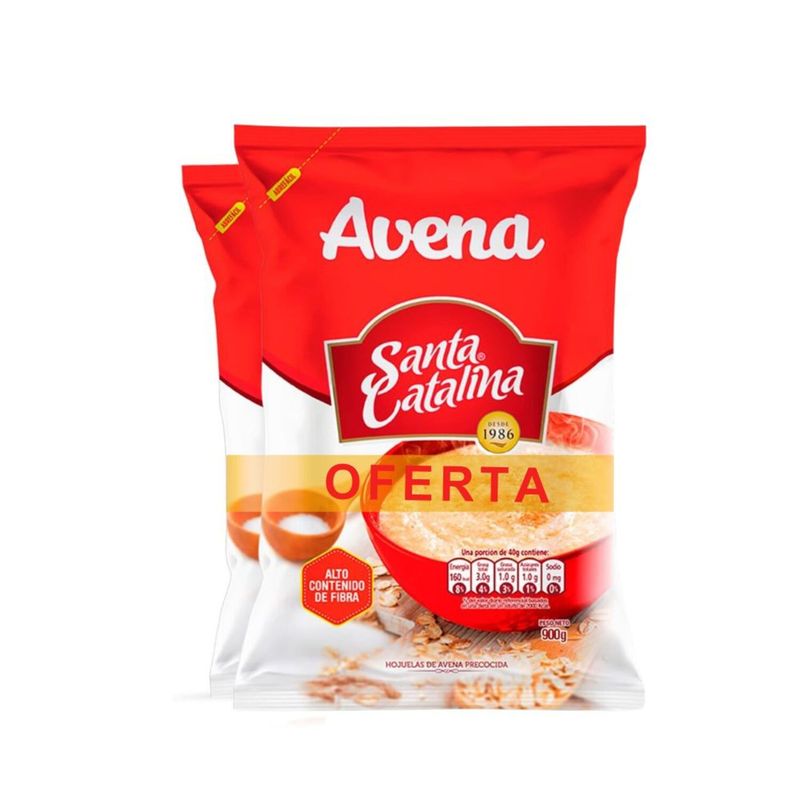 SANTA CATALINA - Avena Precocida Santa Catalina Pack 2 Bolsas 900 g