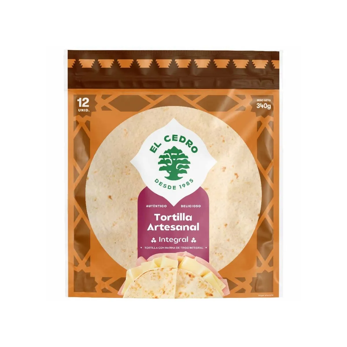 EL CEDRO - Tortilla Artesanal Integral El Cedro Bolsa 12 Und