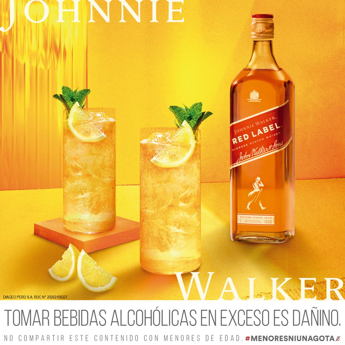 JOHNIE WALKER - Whisky Johnnie Walker Red Label Pack 2 Botellas 750 mL