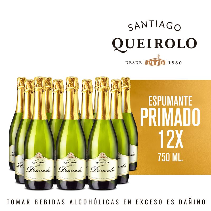 SANTIAGO QUEIROLO - Espumante Santiago Queirolo Primado Pack 12 Botellas 750 mL