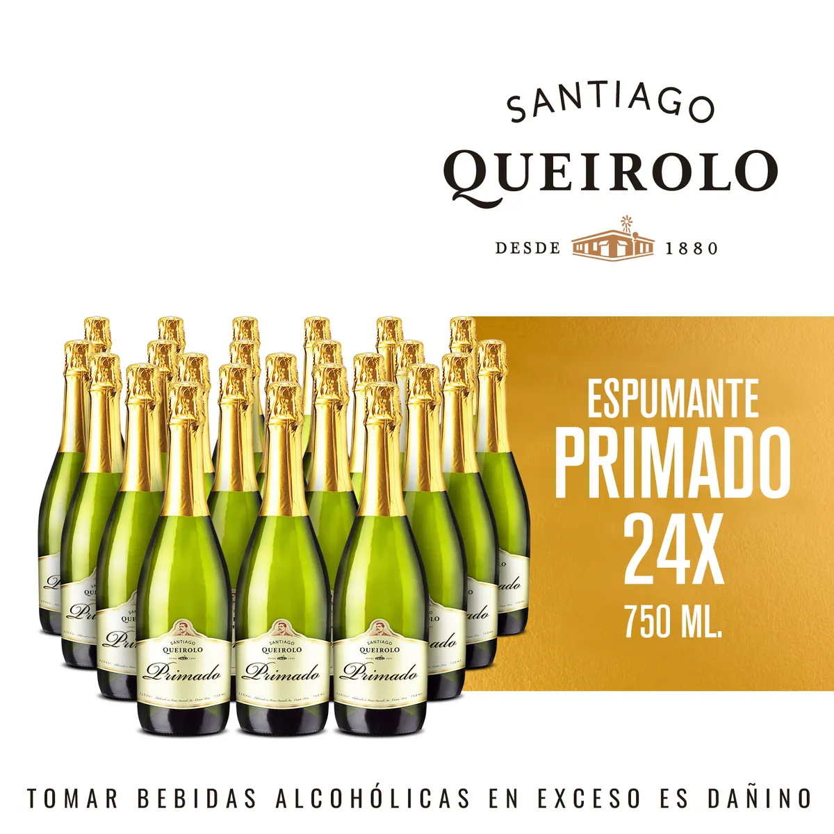 SANTIAGO QUEIROLO - Espumante Santiago Queirolo Primado Pack 24 Botellas 750 mL