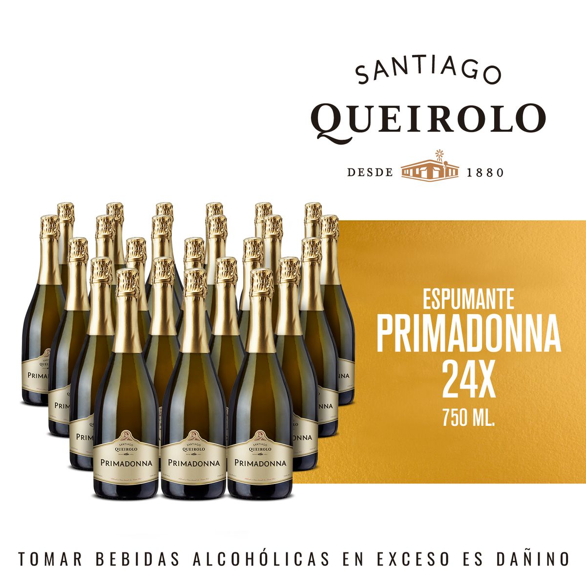 SANTIAGO QUEIROLO - Espumante Santiago Queirolo Primadonna Pack 24 Botellas 750 mL
