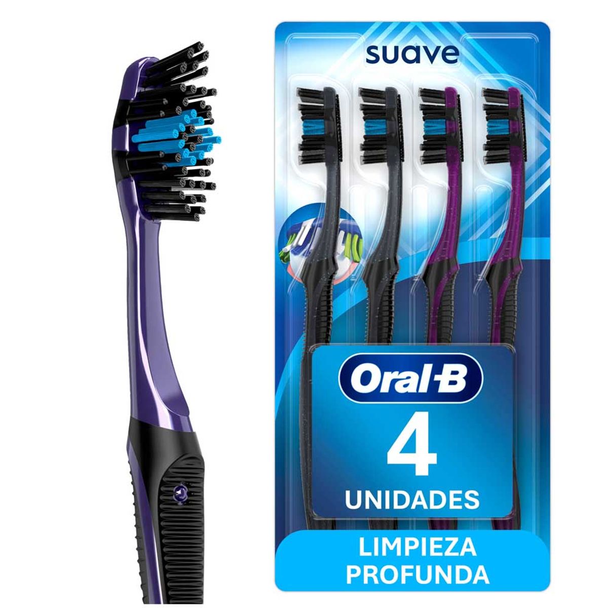 ORAL B - Cepillo De Dientes Oral-b 5 Acciones Cerdas Suaves Con Carbón Empaque 4 Und