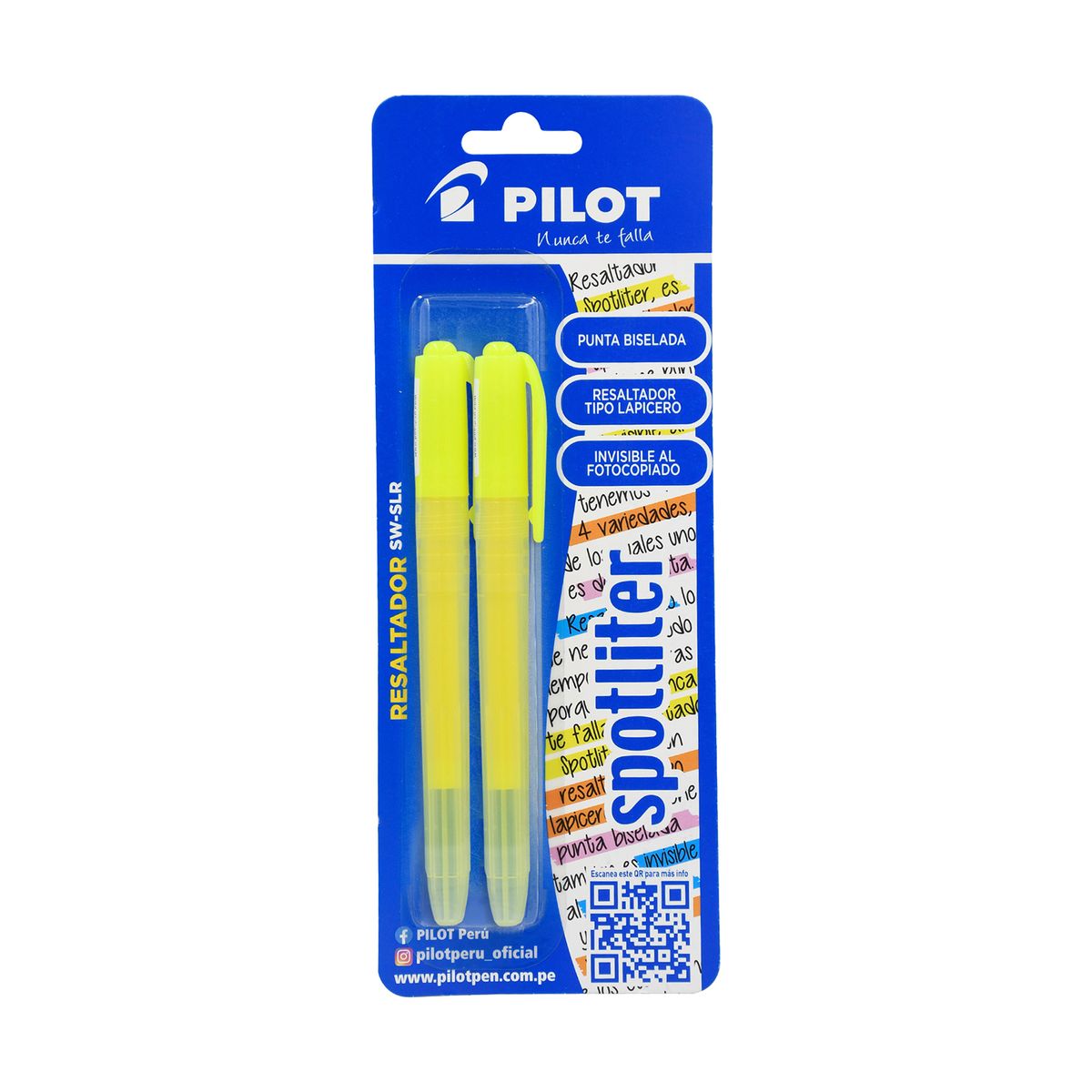 PILOT - Resaltador Pilot Swing Cool SLR Amarillo Pack 2 Und