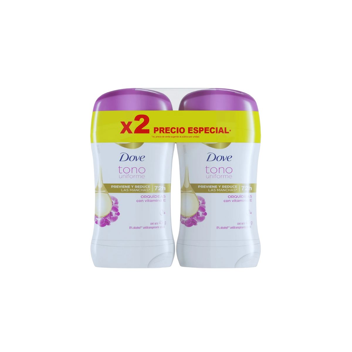 DOVE - Antitranspirante Dove en Barra Orquídea Pack 2 Und