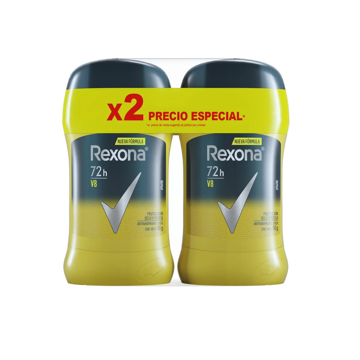 REXONA - Antitranspirante en Barra Rexona Men V8 Pack 2