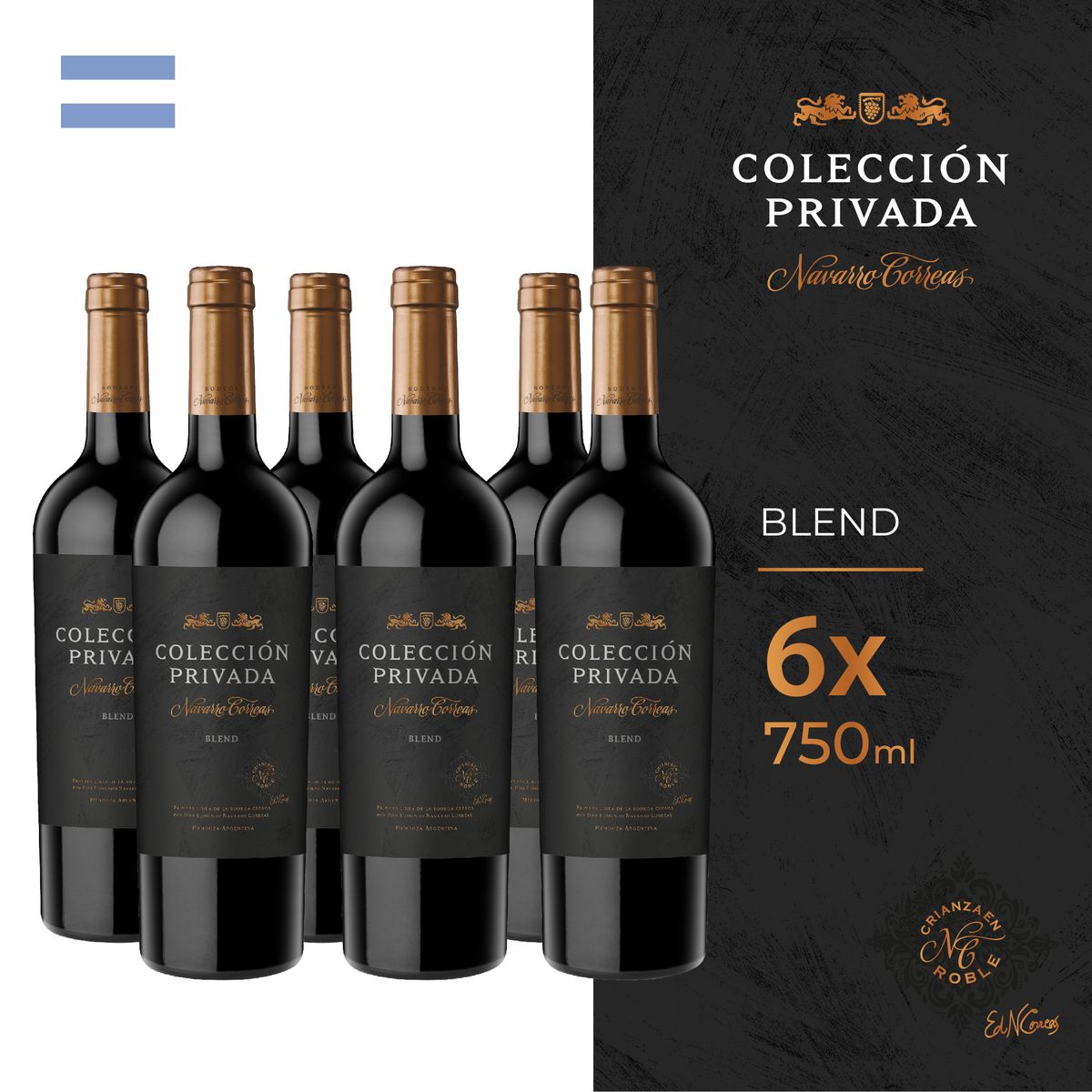 NAVARRO CORREAS - Vino Tinto Navarro Correa Blend Sixpack Botella 750 mL