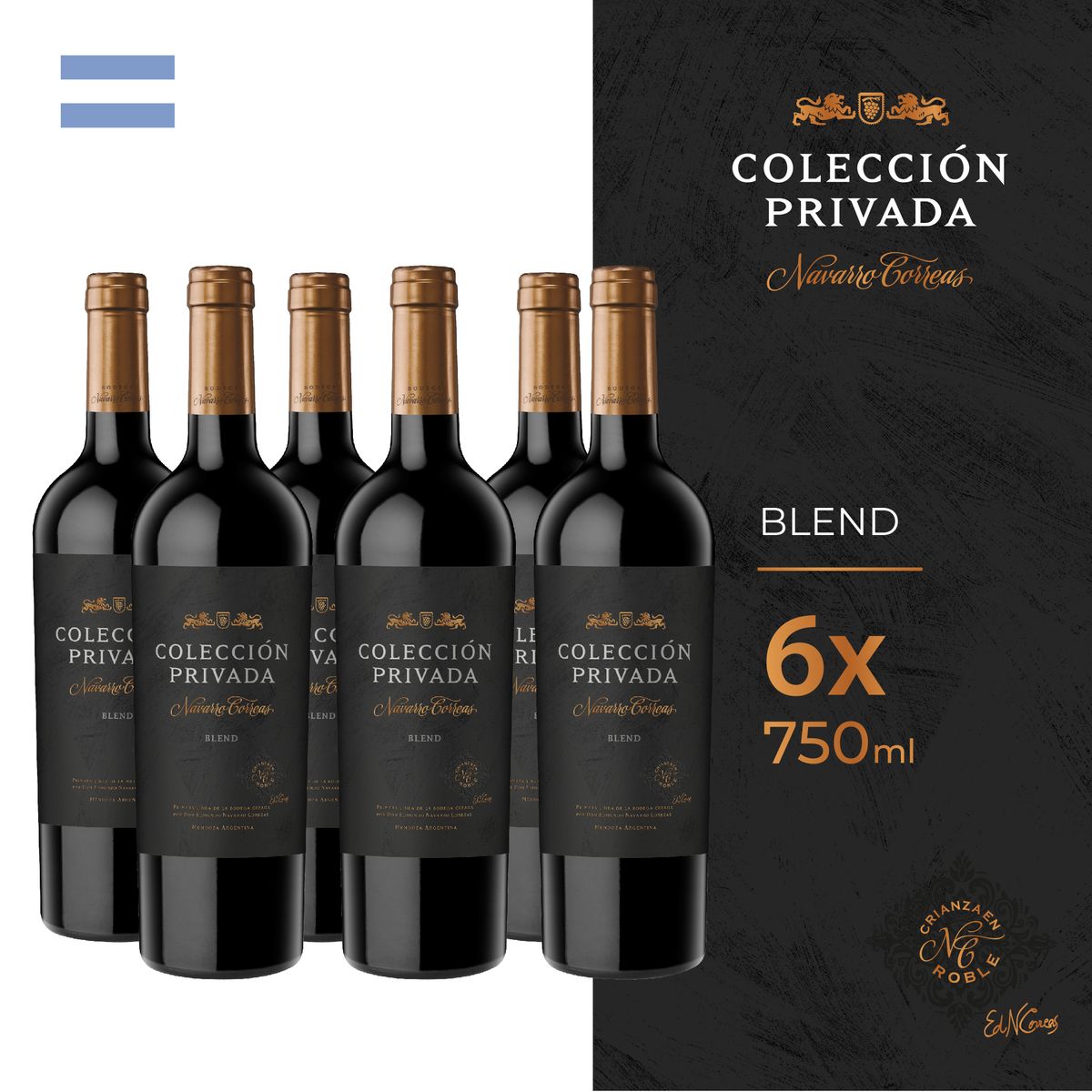 NAVARRO CORREAS - Vino Tinto Navarro Correa Blend Sixpack Botella 750 mL