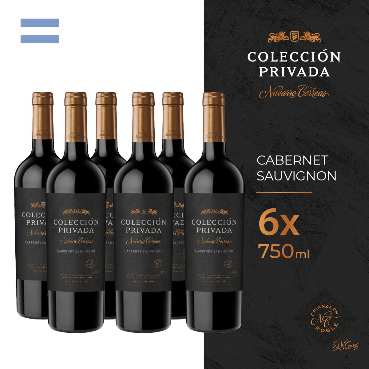 NAVARRO CORREAS - Vino Navarro Correa Cabernet Sauvignon Sixpack Botella 750 mL
