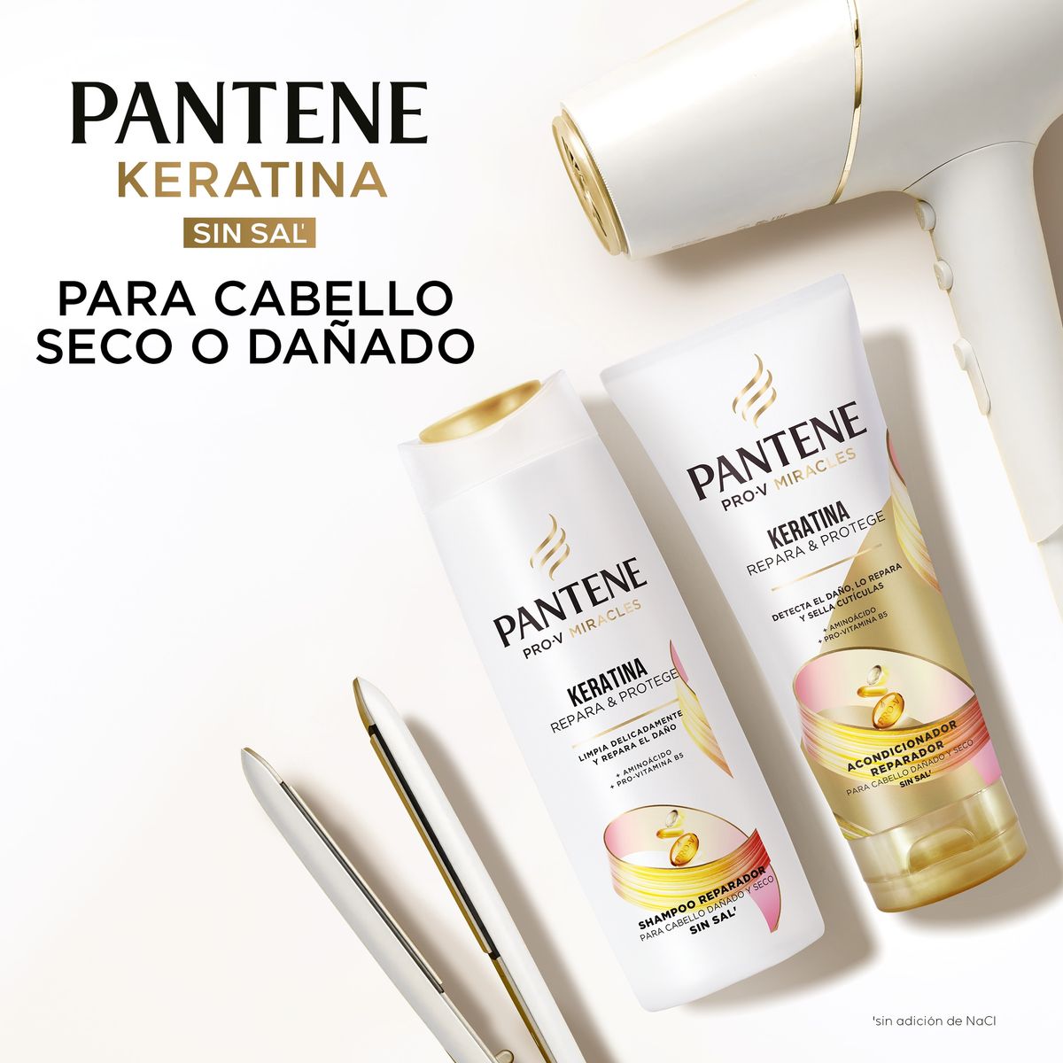 PANTENE - Shampoo Pantene Keratina 300 mL + Acondicionador Keratina 250 mL