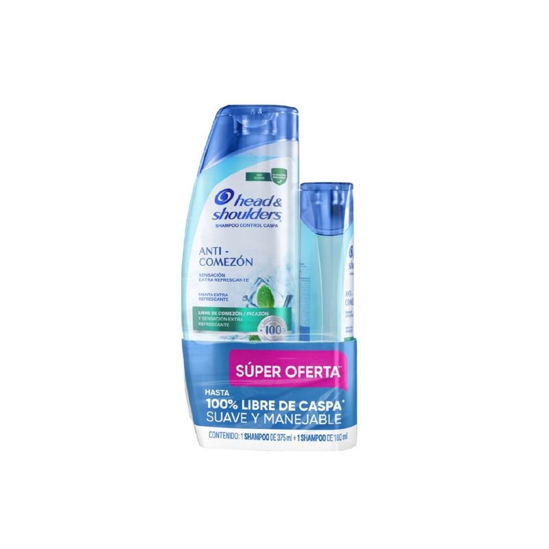 HEAD SHOULDERS - Shampoo Head Shoulders Anti Comezón Menta 180 mL + 375 mL