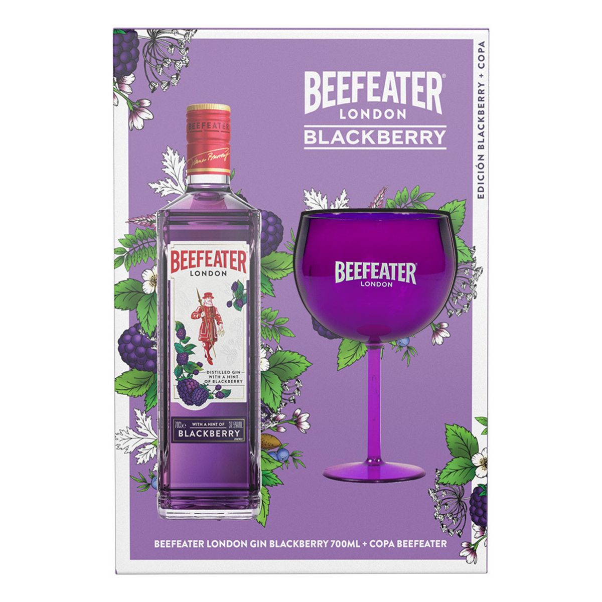 BEEFEATER - Gin Beefeater Blackberry Botella 700 mL + Copa