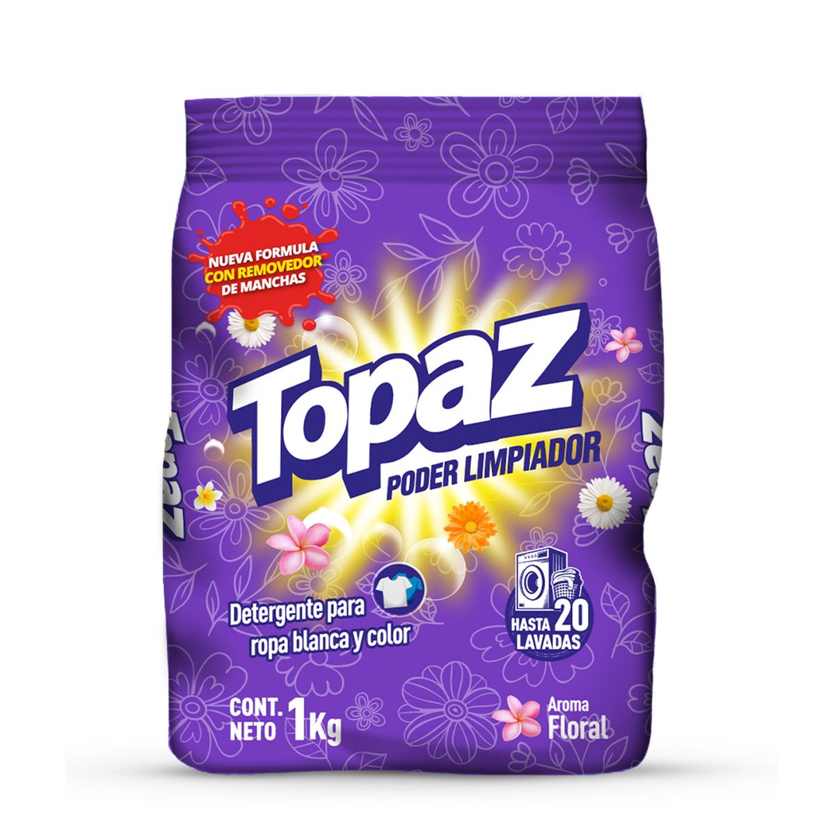 TOPAZ - DETERG TOPAZ POLVO AROMA FLORAL 1KG