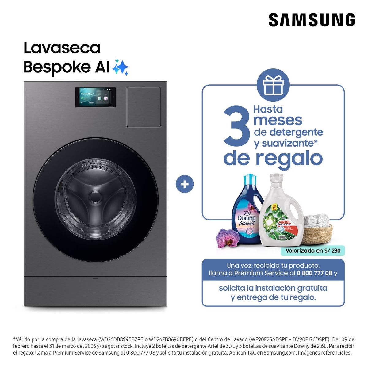 SAMSUNG - Lavaseca Bespoke Ai 26 Kg 15 Kg Gris