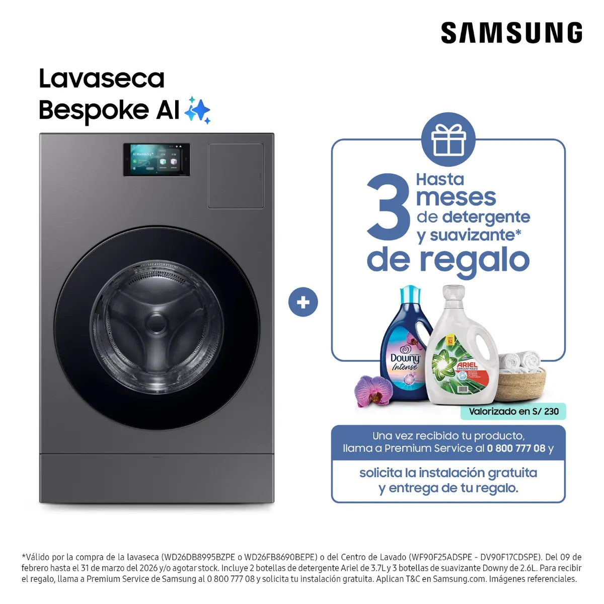 SAMSUNG - Lavaseca Bespoke Ai 26 Kg 15 Kg Gris