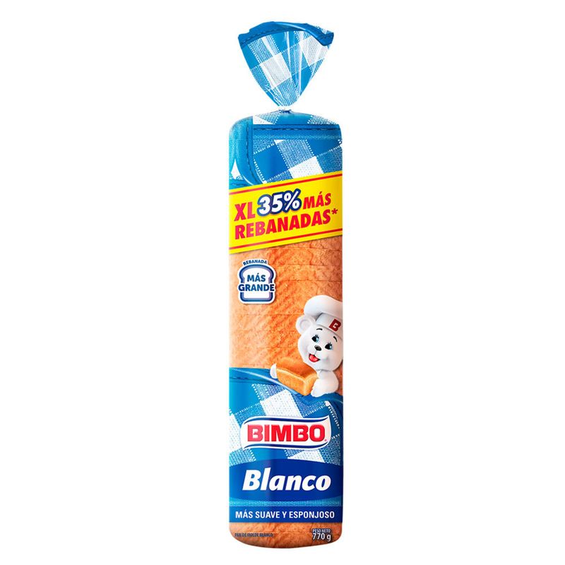 BIMBO - Pan de Molde Bimbo Blanco XL Bolsa 770 g