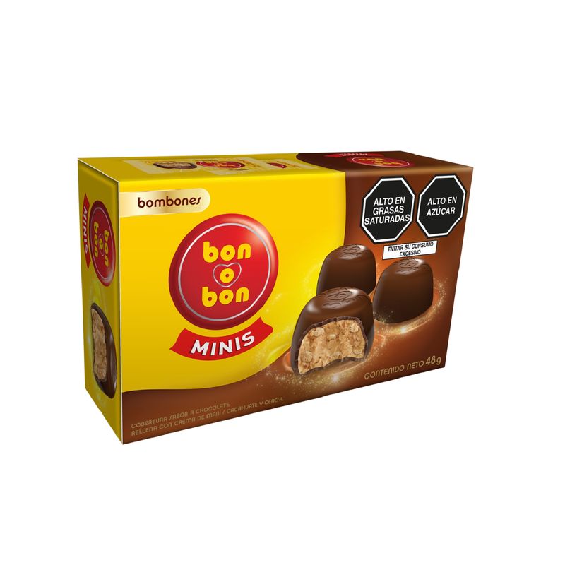 BON O BON - Bombones Bon O Bon Minis Relleno Maní Caja 48 g