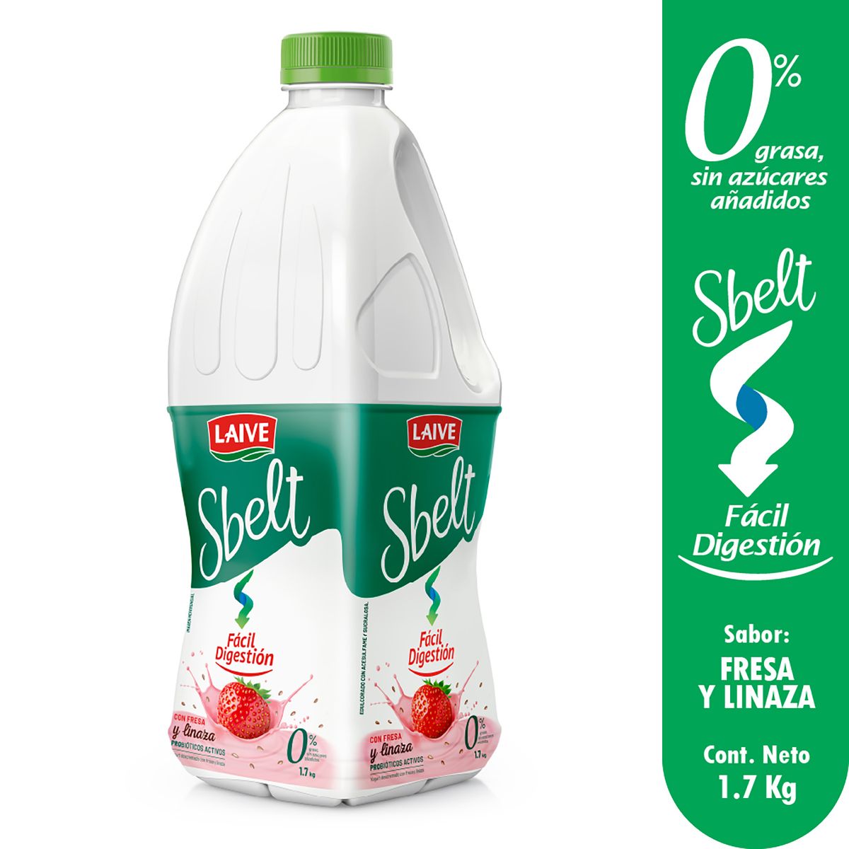 LAIVE - Yogurt Laive Sbelt Fresa Linaza Botella 1.7 Kg