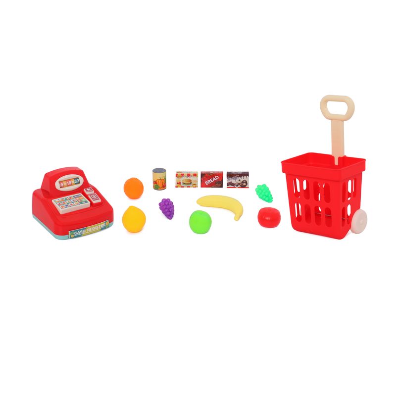 Set en Caja Registradora con Carro de Supermercado 13 Pzas