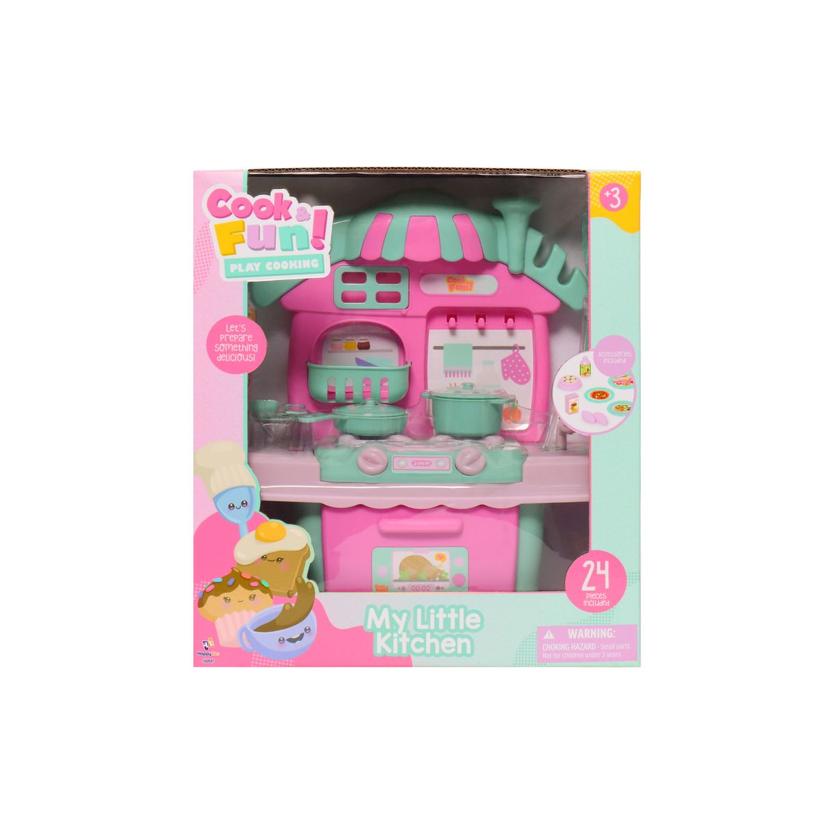 HAPPY LINE - Cocina Playset con 16 Accesorios