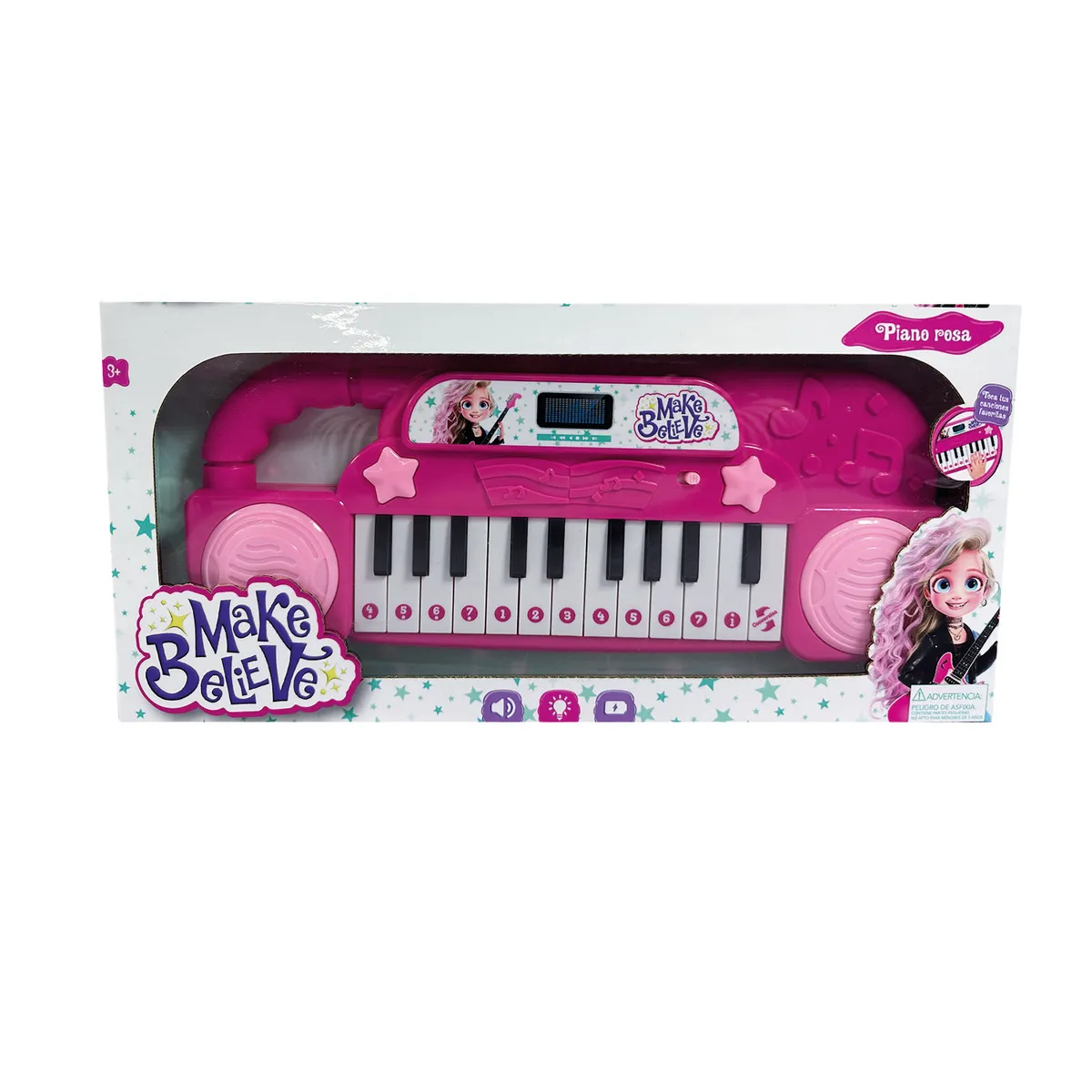 Make Believe - Piano Rosado 32 cm Musical Make Believe