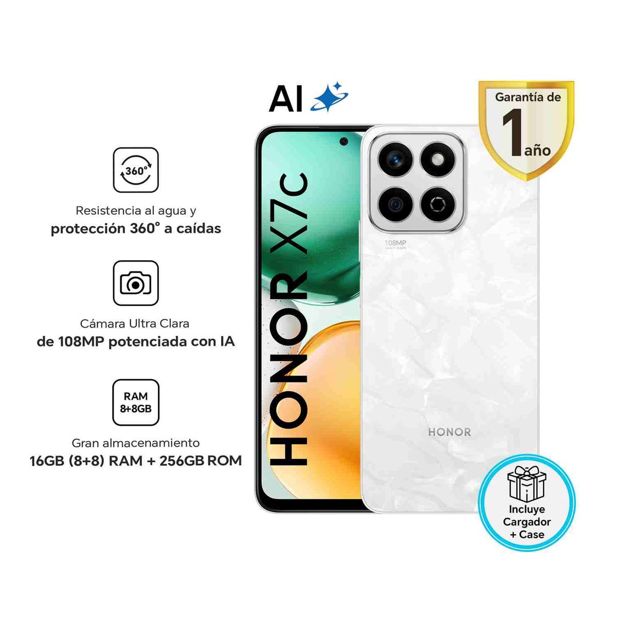 Honor - Smartphone Honor X7C 8Gb 256Gb Moonlight White