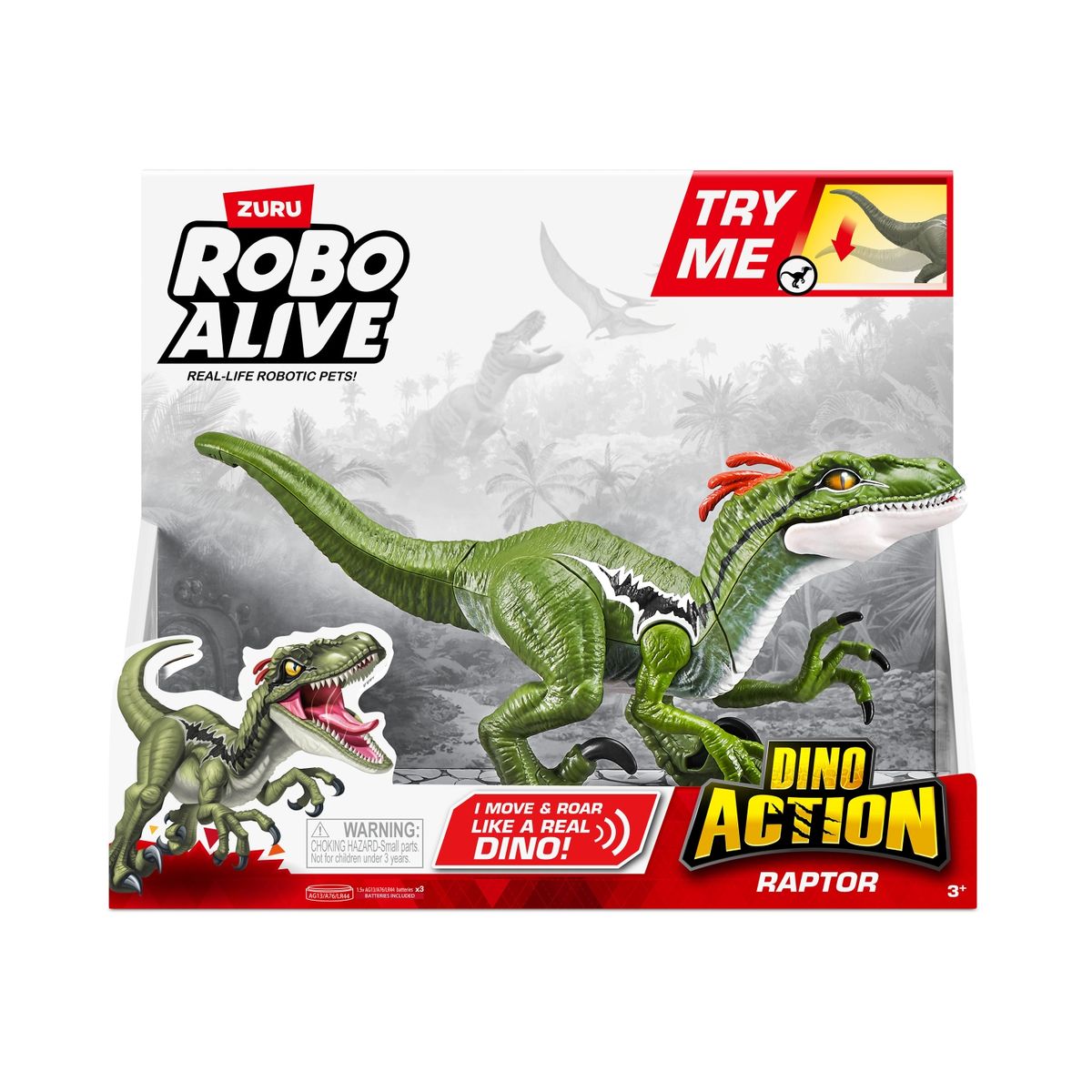 ROBO ALIVE - Dinosaurio Raptor con Sonido Robo Alive