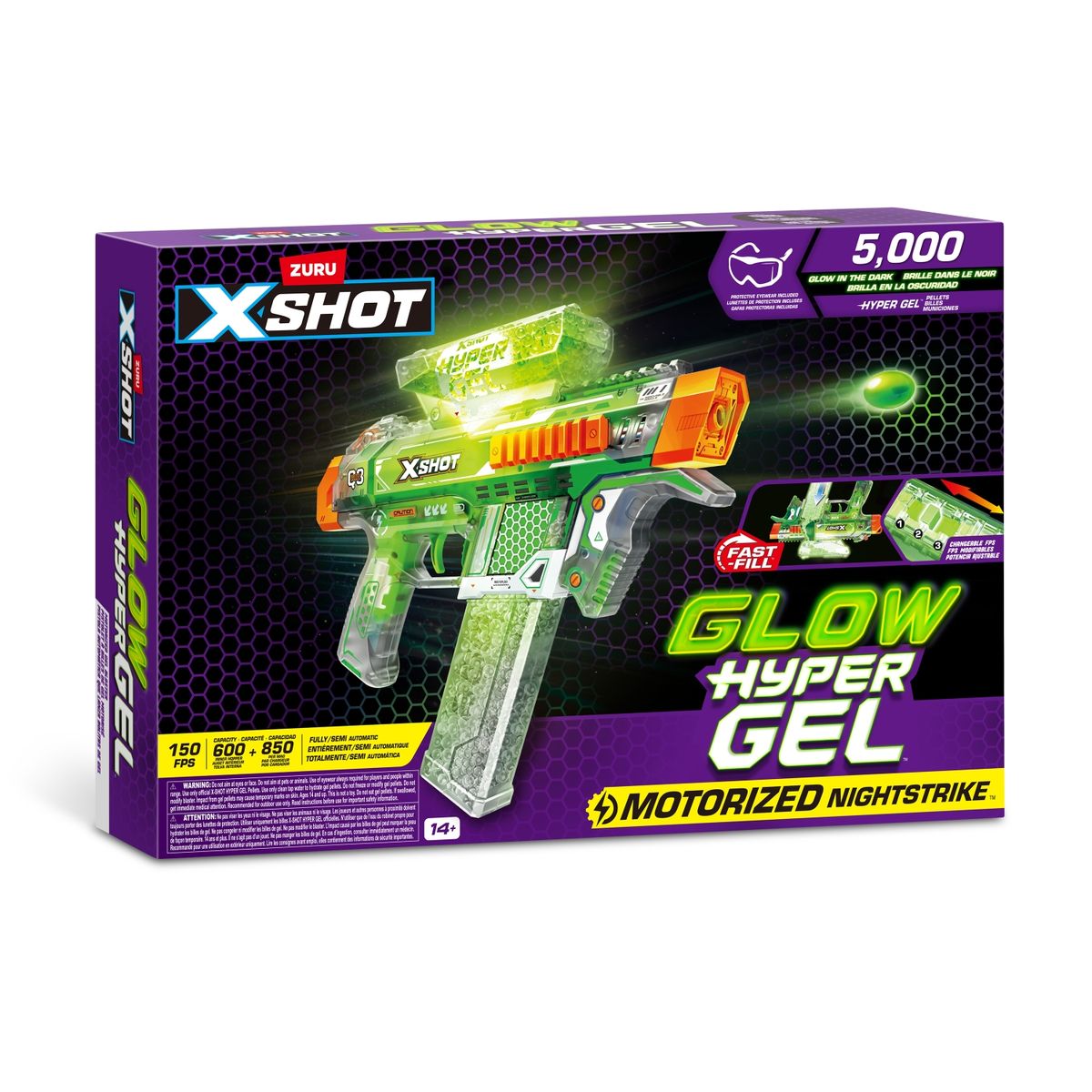 X-SHOT - Lanzador Mediano Hypergel Fluorescente X-Shot