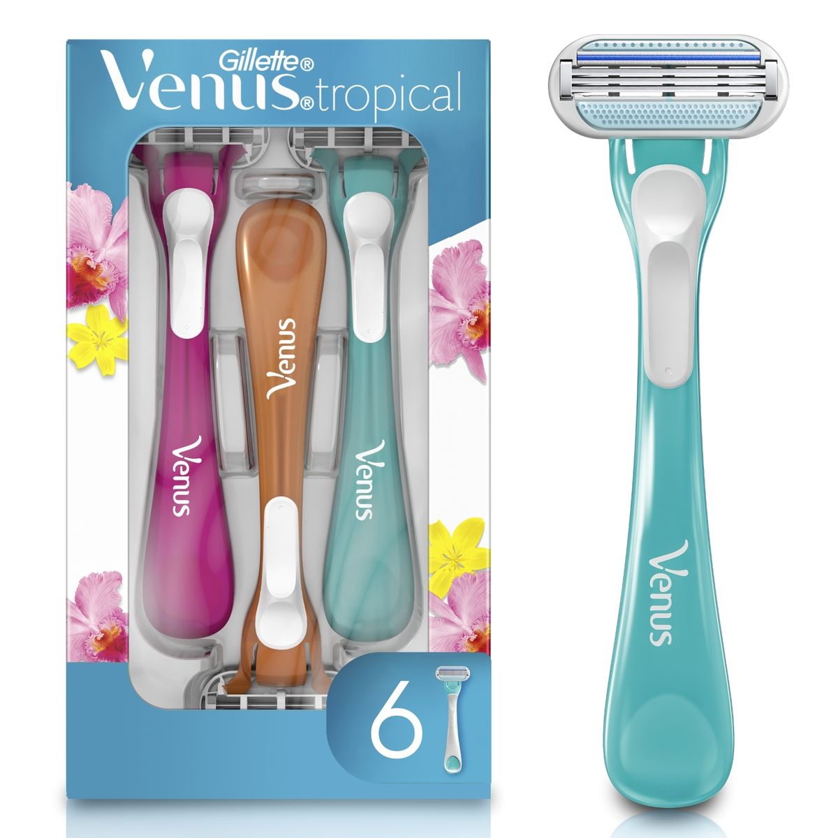 VENUS - Máquina de Afeitar Venus Tropical Pack 6 Und
