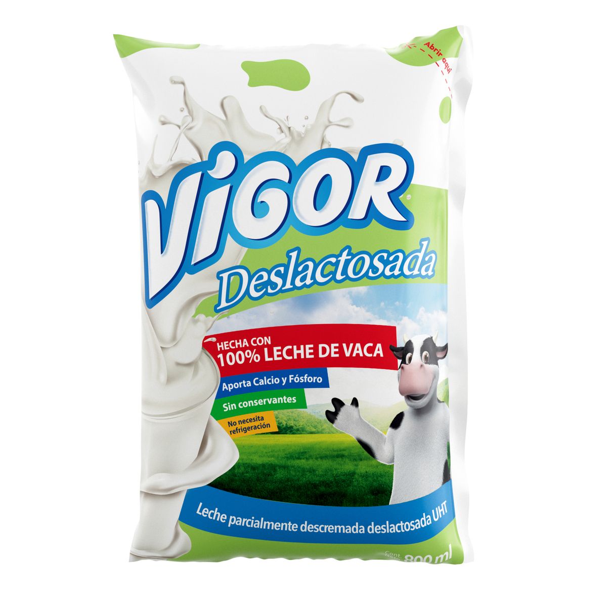 VIGOR - Leche Vigor Deslactosada Semidescremada Bolsa 800 mL