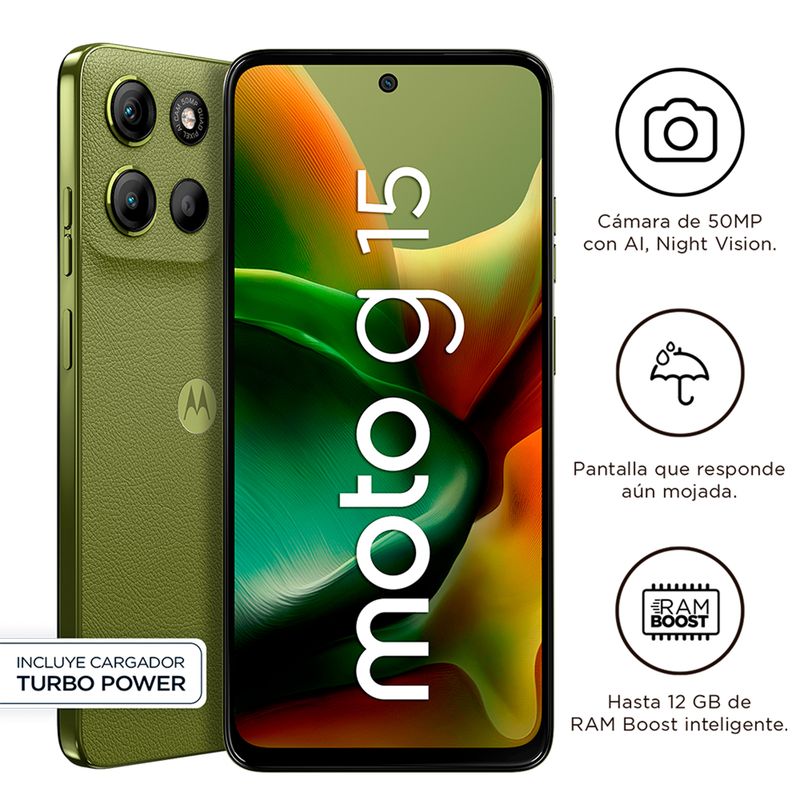 Motorola - Smartphone Moto G15 4+256GB Verde