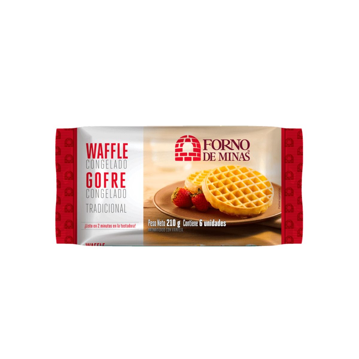  - Waffle Congelado Tradicional Forno de Minas Empaque 6 Und