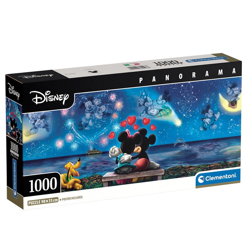 CLEMENTONI - Rompecabezas Panorama Mickey y Minnie 1000 Pzas