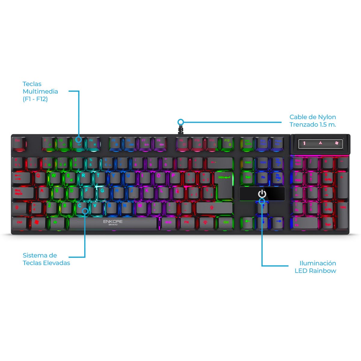 Enkore - Kit Gamer Enkore Teclado Mouse Pad Gamer