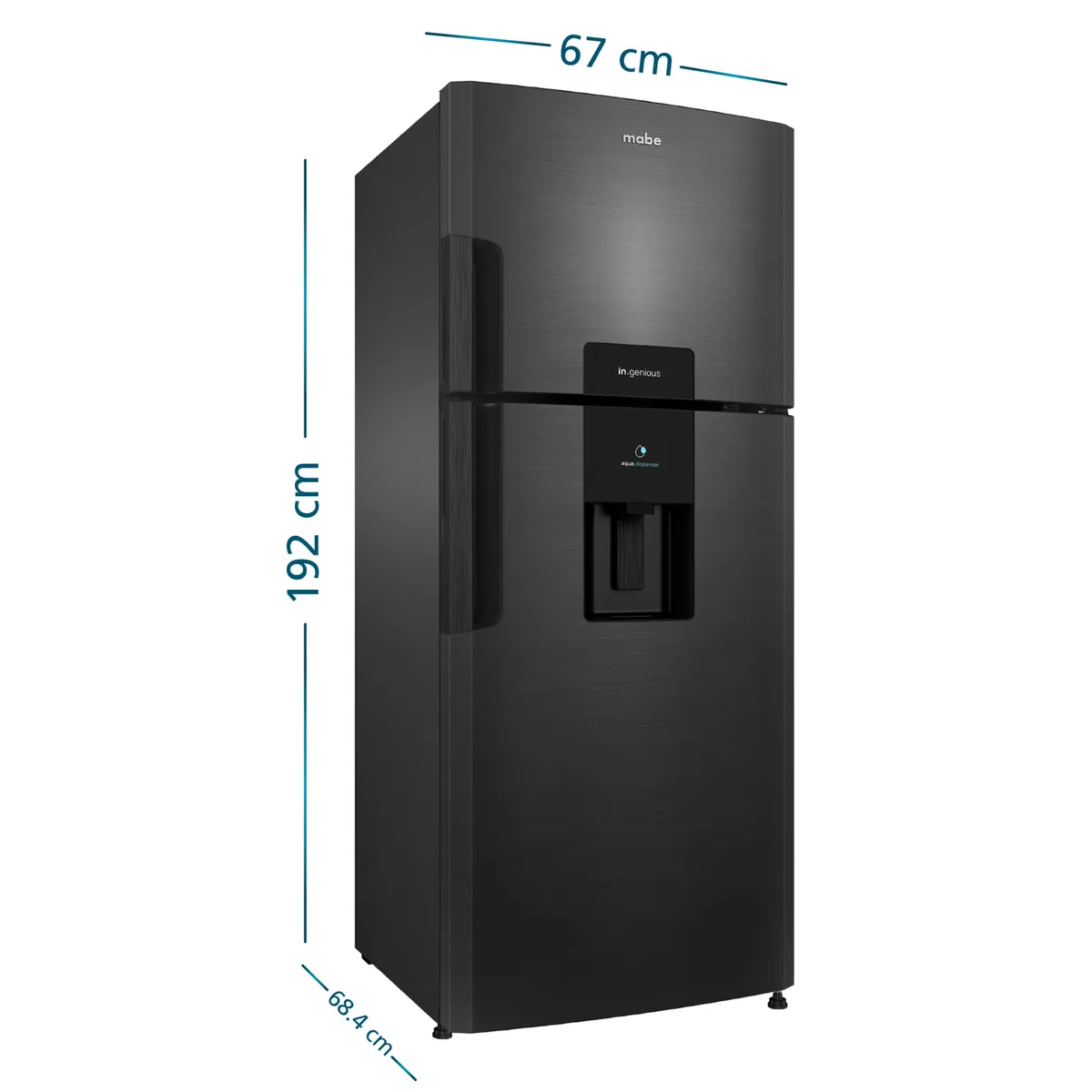 MABE - Refrigeradora No Frost 432L Netos Black Steel Mabe RMP470YPC