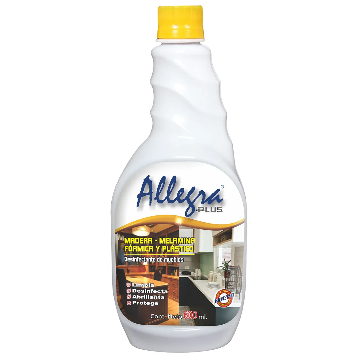 ALLEGRA PLUS - Desinfectante Allegra Plus Muebles de Madera Envase 600 mL