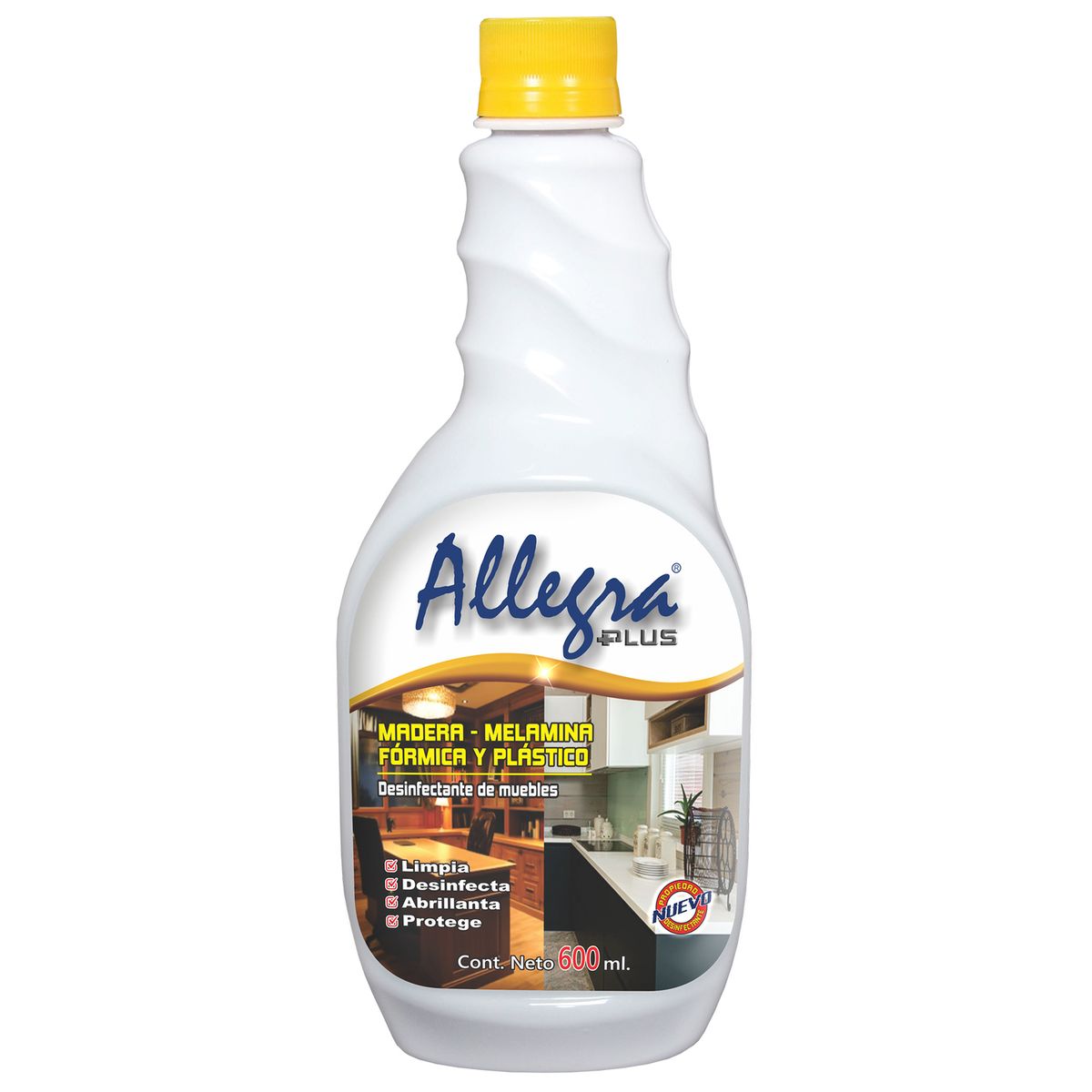 ALLEGRA PLUS - Desinfectante Allegra Plus Muebles de Madera Envase 600 mL