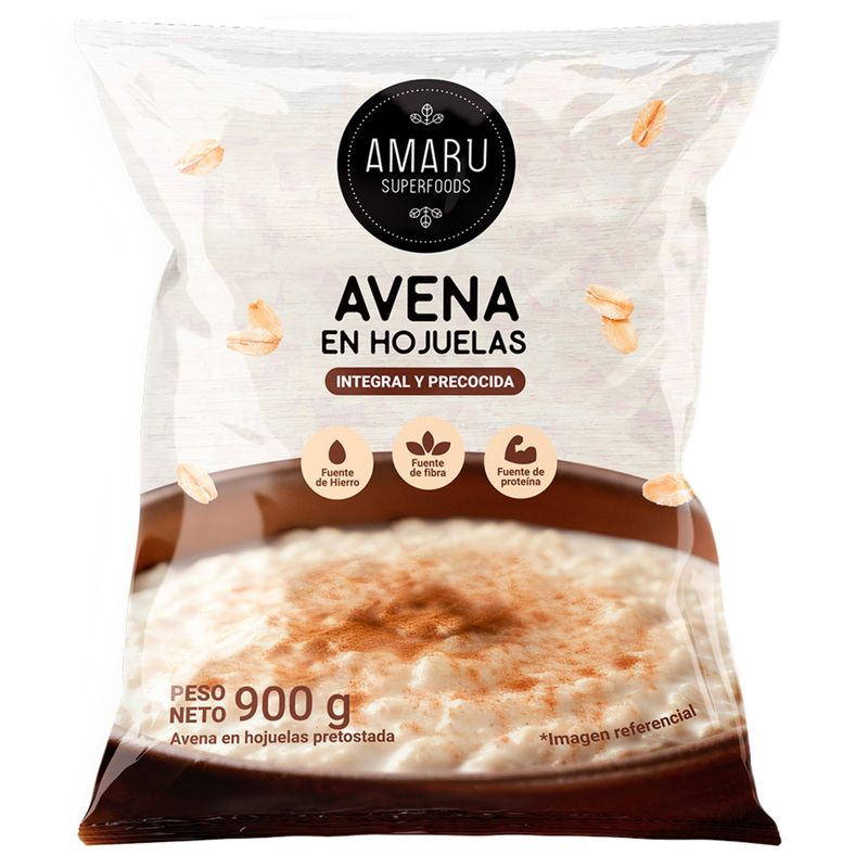 AMARU SUPERFOODS - AVENA EN HOJUELAS 900GR