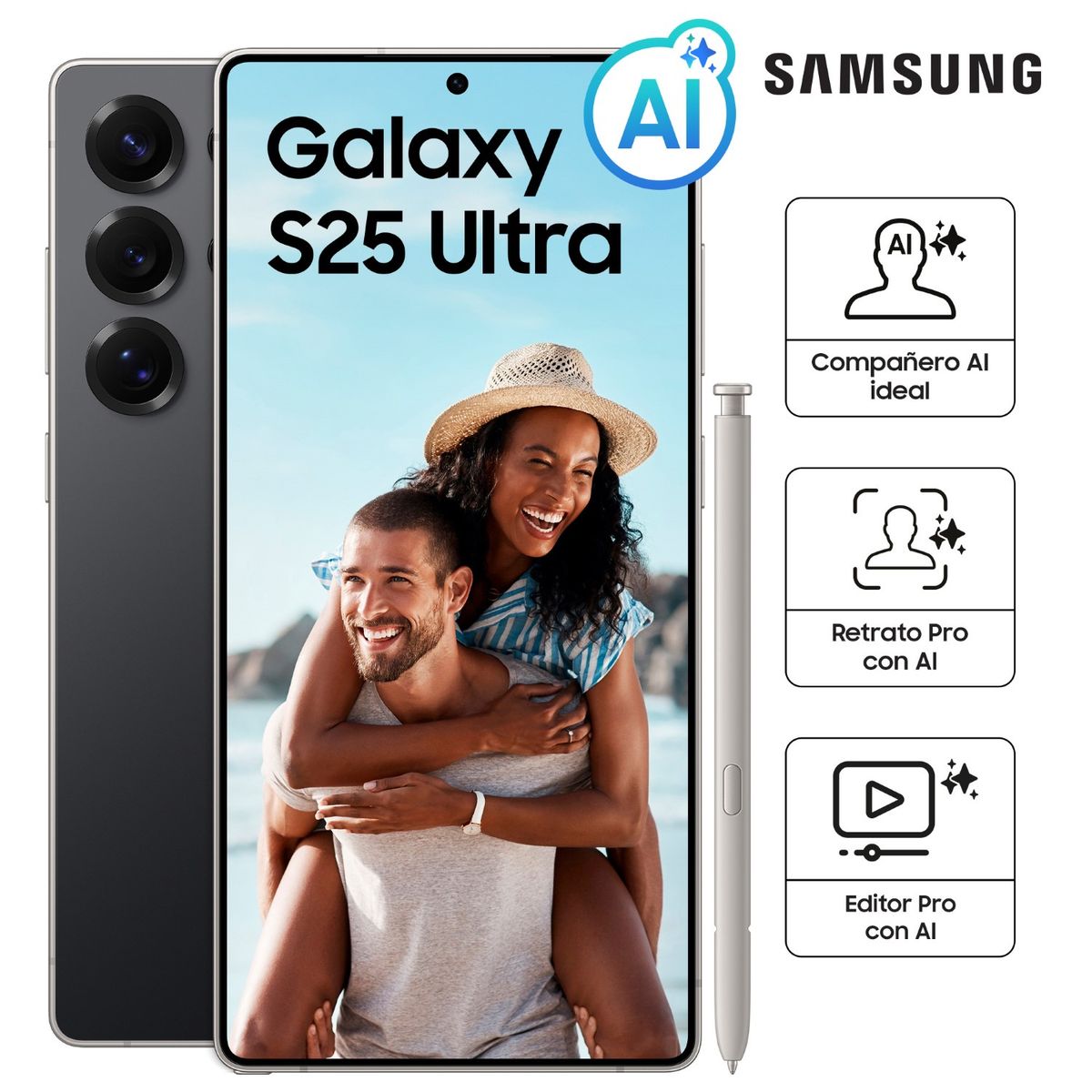 Samsung - Smartphone Samsung Galaxy S25 Ultra 256Gb Titanium Black