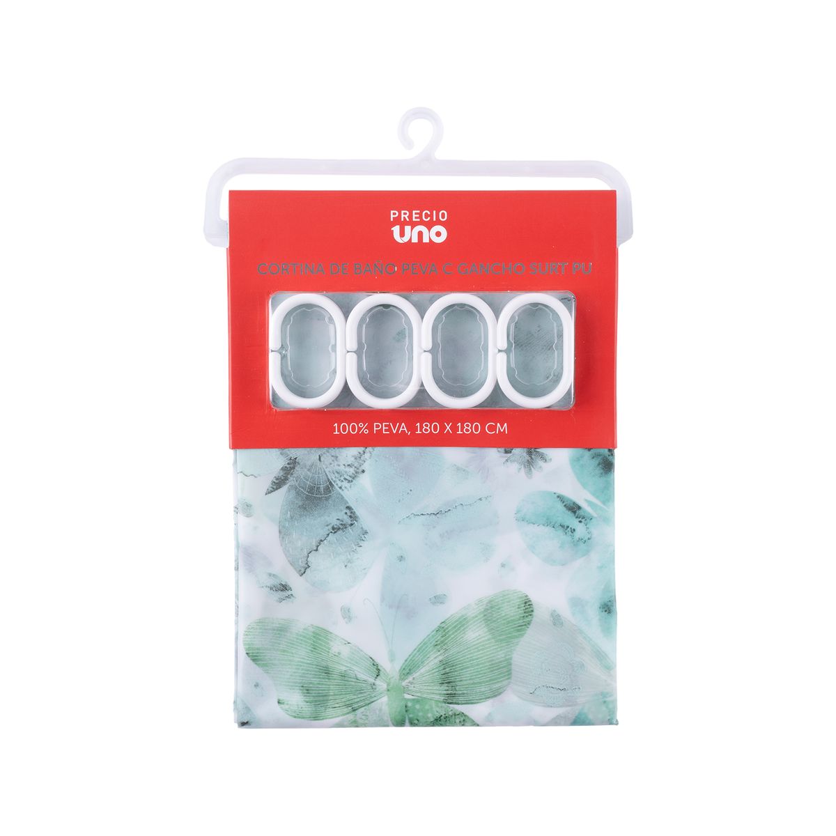 PRECIO UNO - Cortina de Baño Peva C Gancho Surt Pu