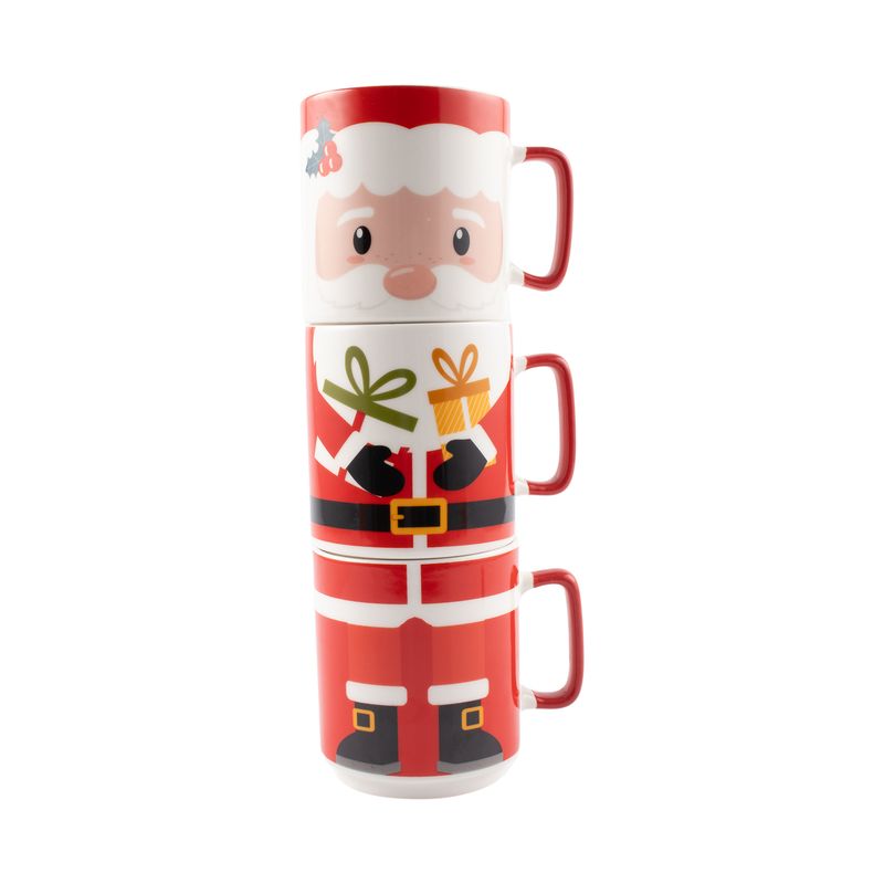 CASA JOVEN - SET X3 TAZAS APILABLES SANTA