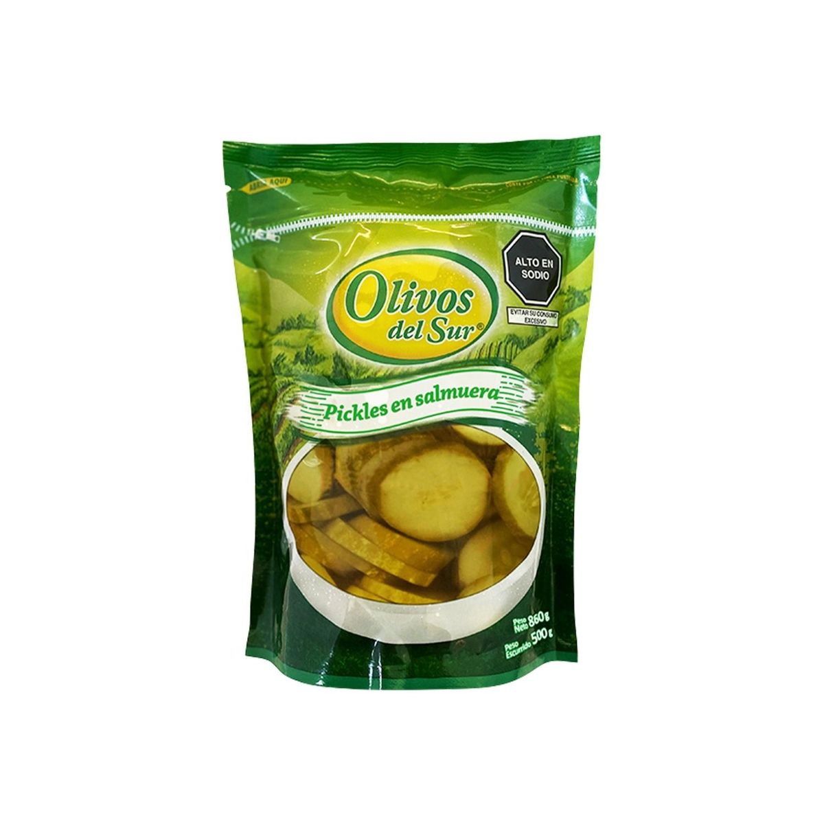 OLIVOS DEL SUR - Pepinillos en Rodajas Olivos del Sur Bolsa 850 g