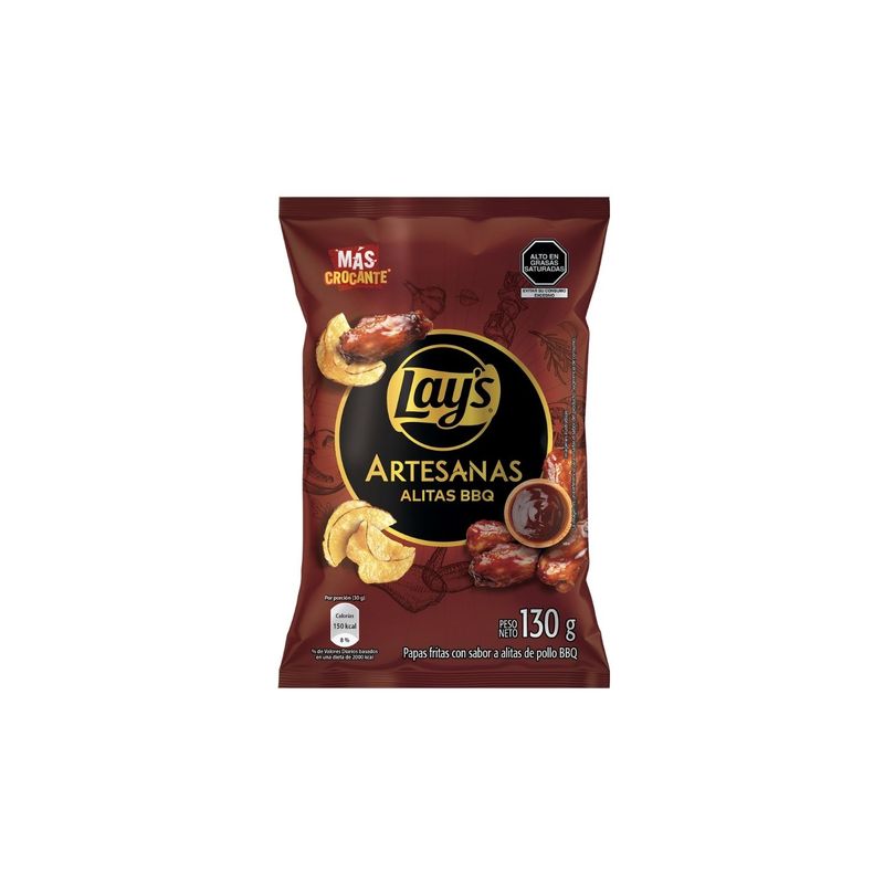 LAYS - Papas Lays Artesanas Alitas BBQ Bolsa 130 g
