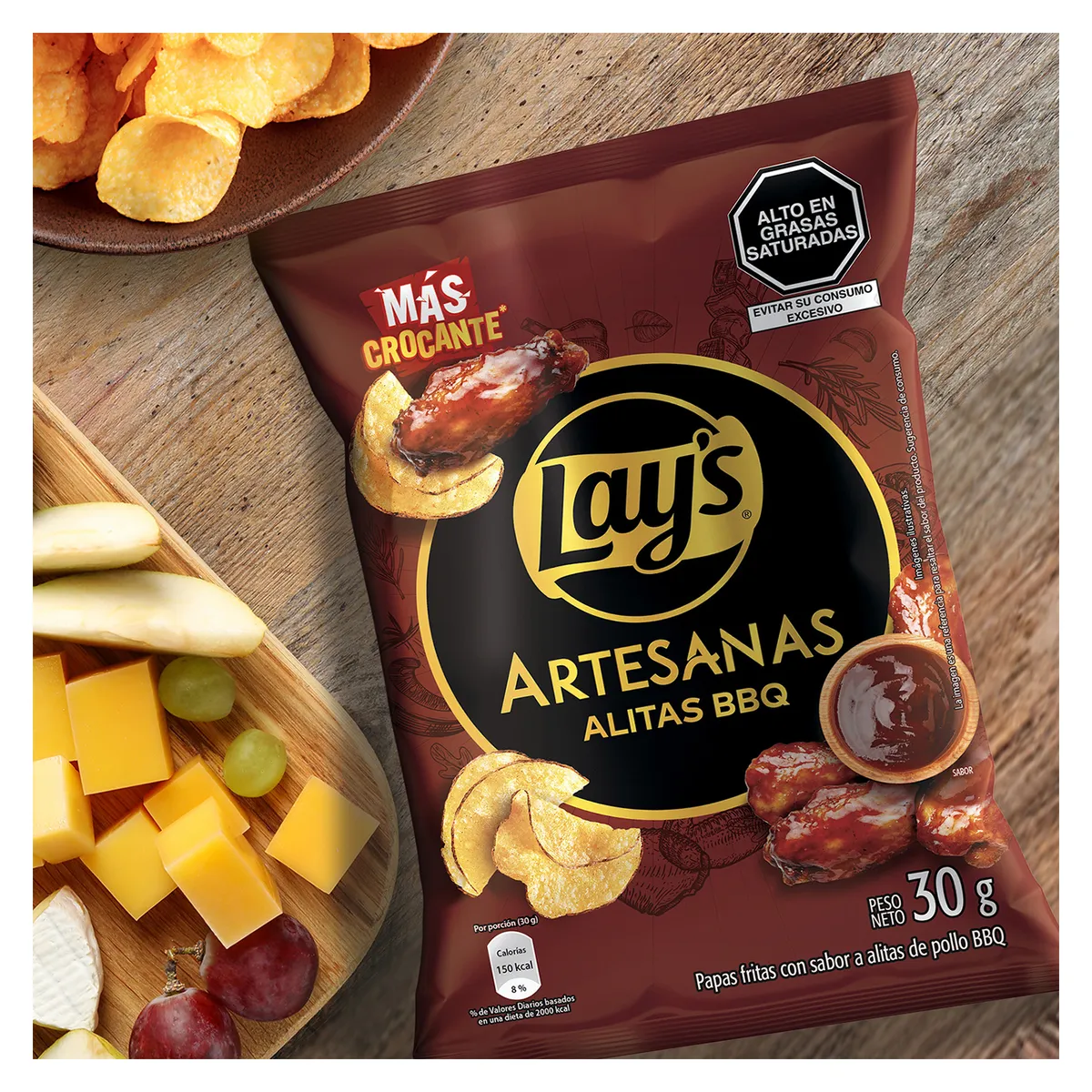 LAYS - Papas Fritas Lays Artesanas Alitas BBQ Bolsa 30 g