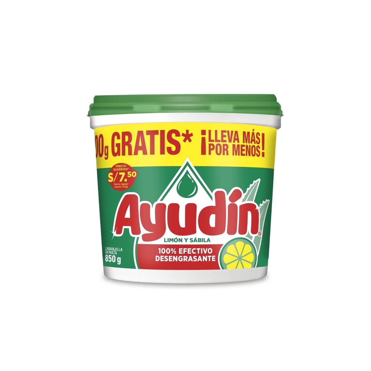 AYUDIN - Lavavajillas en Pasta Ayudin Limón Extra Poder Envase 850 g