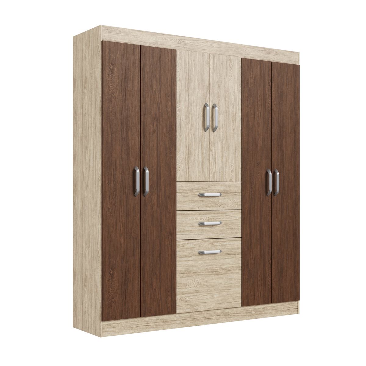 PRECIO UNO - Ropero 6 Puertas 2 Cajones Fendy Amendoa PU