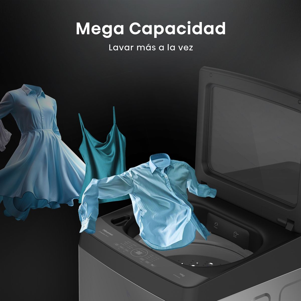 HISENSE - Lavadora Carga Superior Inox 14 Kg